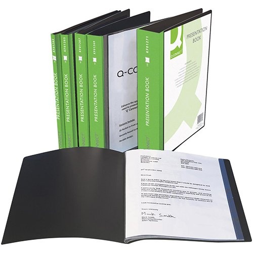Q-CONNECT Q-CONNECT showalbum personaliseerbaar A4 60 tassen zwart