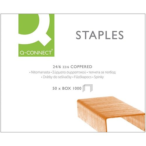 Q-CONNECT Q-CONNECT nietjes 24/6, verkoperd, doos van 1.000 nietjes