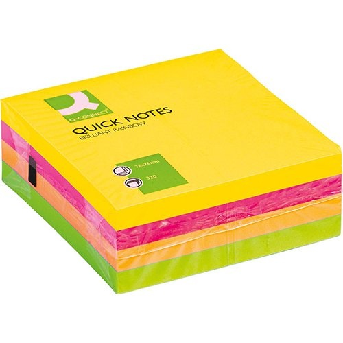 Q-CONNECT Q-CONNECT Quick Notes, ft 76 x 76 mm, 320 vel, geassorteerde neonkleuren