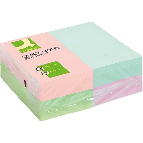 Q-CONNECT Q-CONNECT Quick Notes, ft 76 x 127 mm, 100 vel, pak van 12 blokken in pastelkleuren