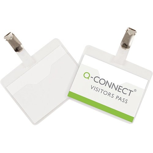 Q-CONNECT Q-CONNECT badge met clip 90 x 60 mm, doos van 25 stuks