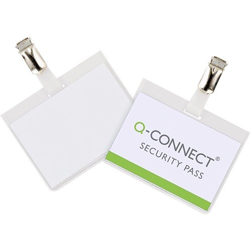 Q-CONNECT Q-CONNECT badge met clip 90 x 60 mm, doos van 25 stuks