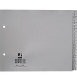 Q-CONNECT Q-CONNECT tabbladen, ft 18 x 22,5 cm, PP, 2-gaatsperforatie, set van A-Z, grijs