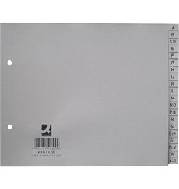 Q-CONNECT Q-CONNECT tabbladen, ft 18 x 22,5 cm, PP, 2-gaatsperforatie, set van A-Z, grijs