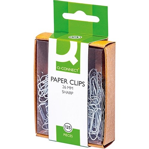 Q-CONNECT Q-CONNECT papierklemmen, 26 mm, doos van 125st.