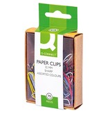 Q-CONNECT Q-CONNECT papierklemmen, 32 mm, doos van 75 stuks, ophangbaar, geassorteerde kleuren.