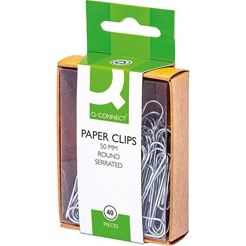 Q-CONNECT Q-CONNECT papierklemmen, 50 mm, doos van 40st.