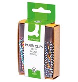 Q-CONNECT Q-CONNECT papierklemmen, 50 mm, doos van 30 stuks, gestreept in wit en geassorteerde kleuren