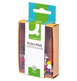 Q-CONNECT Q-CONNECT prikbordspelden, doosje van 25 stuks, geassorteerde kleuren
