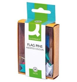 Q-CONNECT Q-CONNECT vlagspelden, geassorteerde kleuren, doosje van 20 stuks