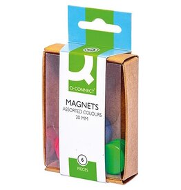Q-CONNECT Q-CONNECT magneten 20 mm geassorteerde kleuren doos van 6st.