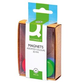 Q-CONNECT Q-CONNECT magneten 25 mm geassorteerde kleuren doos van 4st.