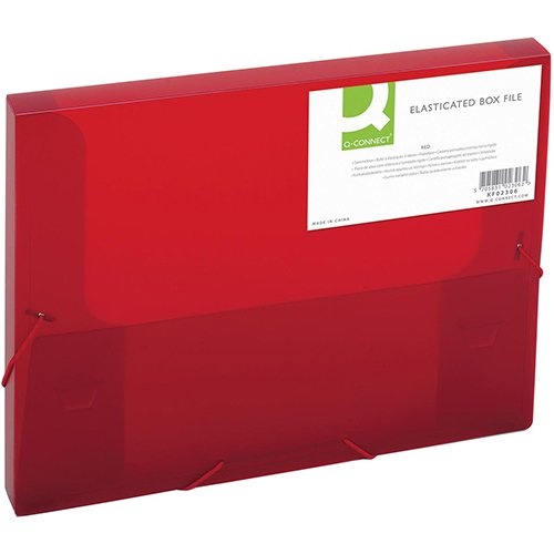 Q-CONNECT Q-CONNECT elastobox, met elastieken, A4, rug 25 mm, rood