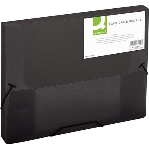 Q-CONNECT Q-CONNECT elastobox, met elastieken, A4, rug 25 mm, zwart