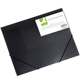 Q-CONNECT Q-CONNECT elastomap, A4, 3 kleppen en elastieken, transparant PP, zwart