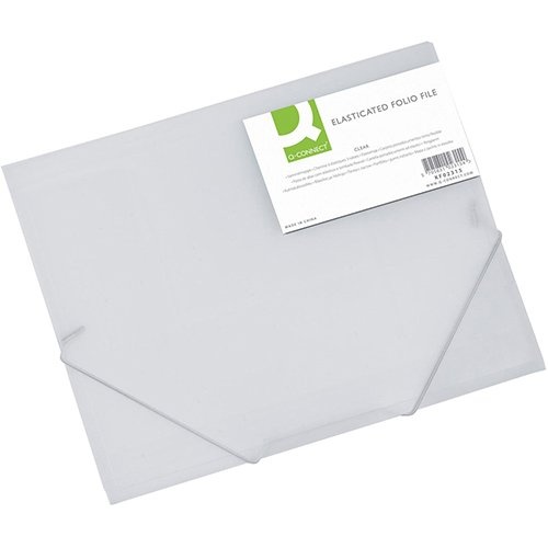 Q-CONNECT Q-CONNECT elastomap, A4, 3 kleppen en elastieken, transparant PP, transparant