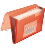Q-CONNECT Q-CONNECT voorordner, A4, PP, met 13 vakken, elastieksluiting, transparant rood