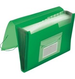Q-CONNECT Q-CONNECT voorordner, A4, PP, met 13 vakken, elastieksluiting, transparant groen