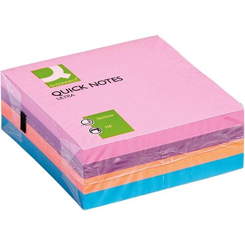 Q-CONNECT Q-CONNECT Quick Notes, ft 76 x 76 mm, 320 vel, geassorteerde kleuren