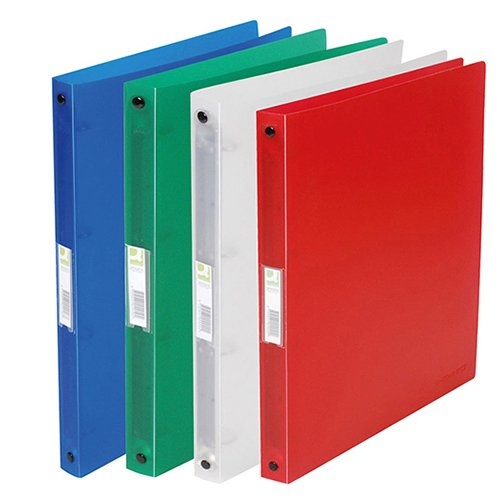 Q-CONNECT Q-CONNECT ringmap, PP, 2 ringen, 16 mm, transparant geassorteerde kleuren