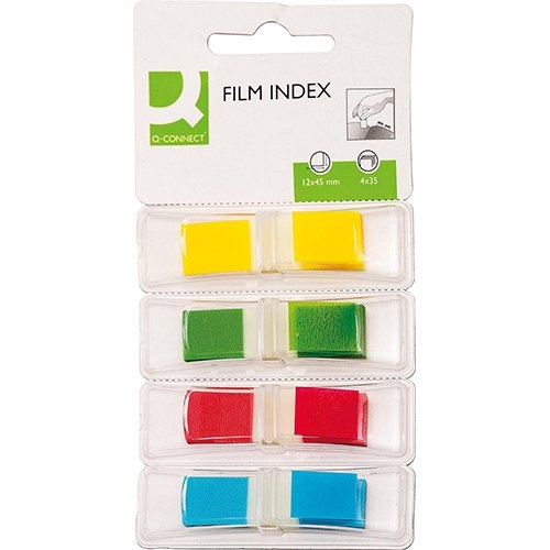 Q-CONNECT Q-CONNECT index mini, ft 12,5 x 45 mm, 4 x 35 tabs, geassorteerde kleuren