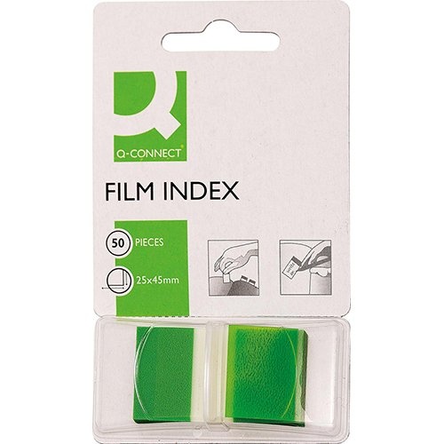 Q-CONNECT Q-CONNECT index, ft 25 x 45 mm, 50 tabs, groen