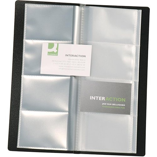 Q-CONNECT Q-CONNECT visitekaartenmap, Ft 11 x 26 cm, voor 160 kaarten, zwart