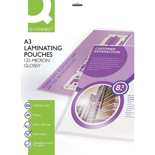 Q-CONNECT Q-CONNECT lamineeretui A3 2x 125 micron 25 stuks