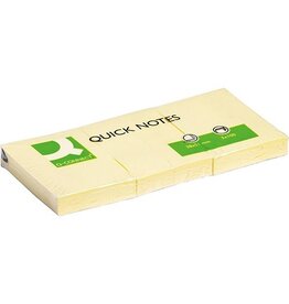 Q-CONNECT Q-CONNECT Quick Notes, ft 38 x 51 mm, 100 vel, pak van 3 stuks, geel