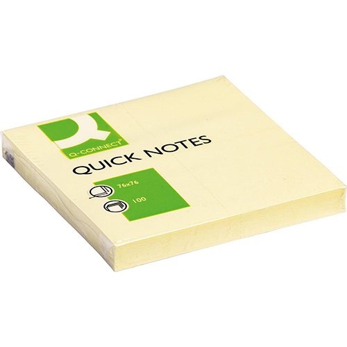 Q-CONNECT Q-CONNECT Quick Notes, ft 76 x 76 mm, 100 vel, geel