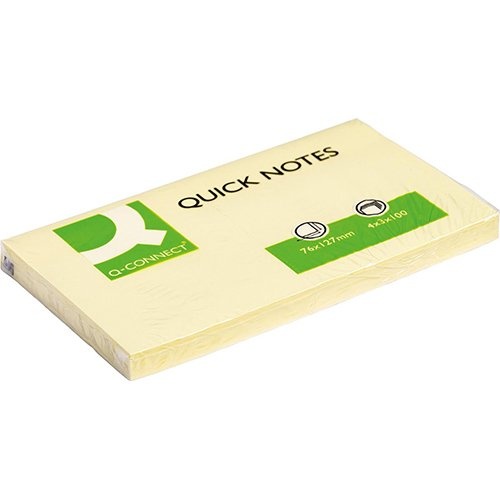 Q-CONNECT Q-CONNECT Quick Notes, ft 76 x 127 mm, 100 vel, geel [12st]