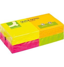 Q-CONNECT Q-CONNECT Quick Notes, ft 76 x 76 mm, 80 vel, pak van 12 blokken in 4 neonkleuren