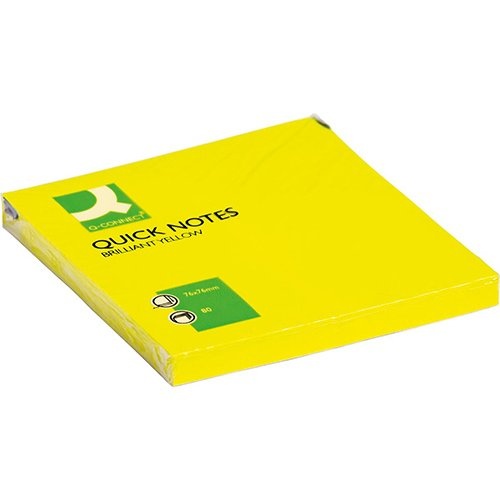 Q-CONNECT Q-CONNECT Quick Notes, ft 76 x 76 mm, 80 vel, neongeel