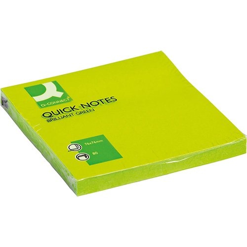 Q-CONNECT Q-CONNECT Quick Notes, ft 76 x 76 mm, 80 vel, neongroen