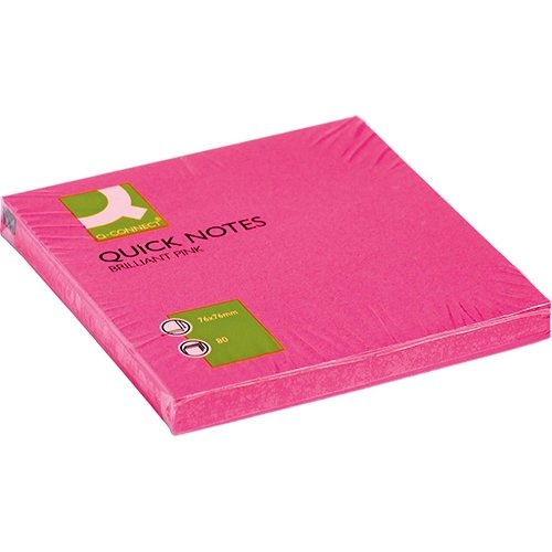 Q-CONNECT Q-CONNECT Quick Notes, ft 76 x 76 mm, 80 vel, neonroze