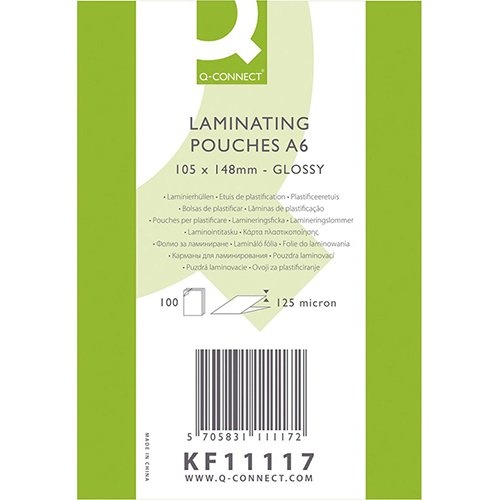 Q-CONNECT Q-CONNECT lamineeretui, A6, 125 micron, doos van  100 stuks