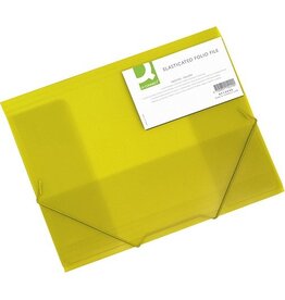 Q-CONNECT Q-CONNECT elastomap, A4, 3 kleppen en elastieken, transparant PP, geel