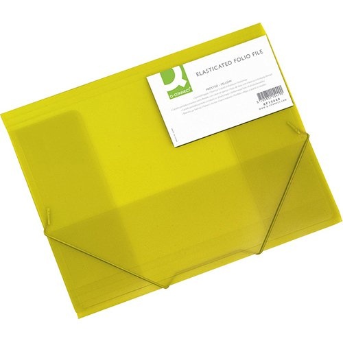 Q-CONNECT Q-CONNECT elastomap, A4, 3 kleppen en elastieken, transparant PP, geel