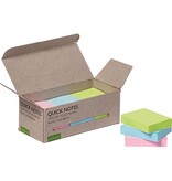 Q-CONNECT Q-CONNECT Quick Notes Recycled pastel, ft 38 x 51 mm, 100 vel, doos van 12 stuks in geassorteerde kleuren