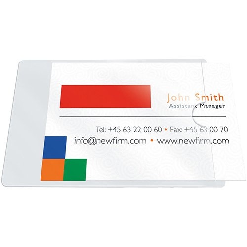 Q-CONNECT Q-CONNECT badge pocket, zelfklevend, ft 60 x 95 mm, open korte zijde, pak van 10 stuks