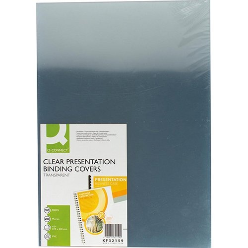 Q-CONNECT Q-CONNECT omslagen, ft A3, PVC, 200 micron, pak van 100 stuks, transparant