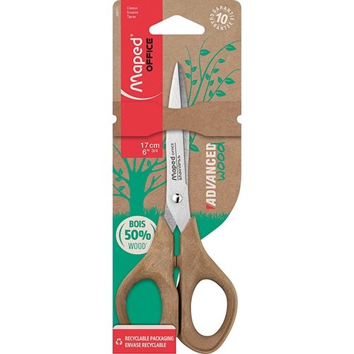Maped Office Maped schaar Advanced Wood, ft 17 cm, rechts, scherpe punt, blister van 1 stuk