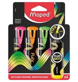 Maped Maped Fluo'Peps Flex markeerstift, assorti, doosje van 4st.