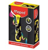 Maped Maped Fluo'Peps Flex markeerstift, geel, doos van 12 stuks