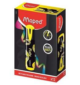 Maped Maped Fluo'Peps Flex markeerstift, geel, doos van 12 stuks