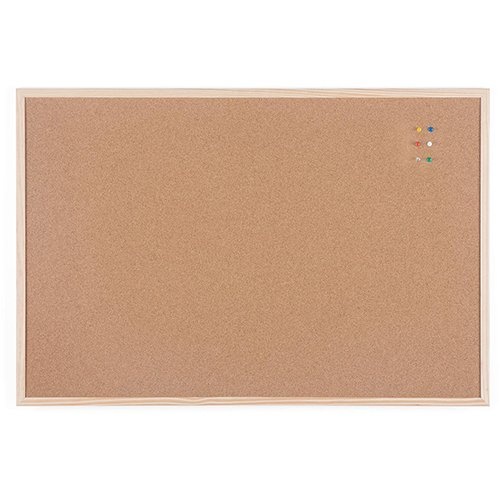 Bi-Office Bi-Office kurkbord met houten kader, ft 90 x 60 cm