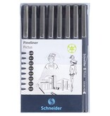 Schneider Schneider fineliner Pictus, etui van 8 stuks, zwart