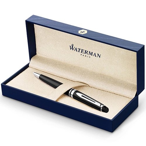 Waterman Waterman Expert balpen, medium, zwart/zilver, in giftbox