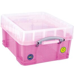 Really Useful Box Really Useful Box opbergdoos 18 liter XL, transparant roze