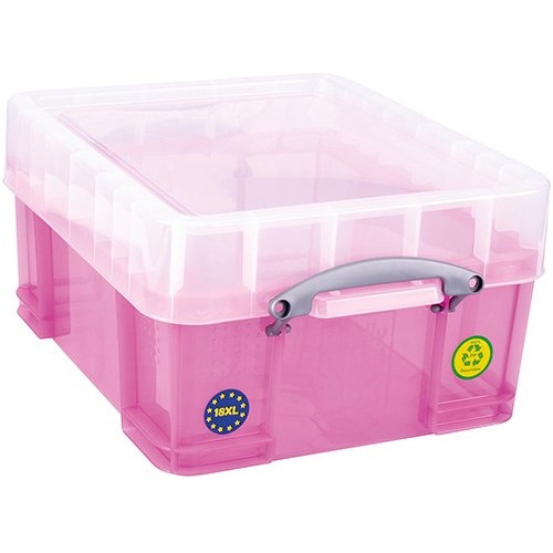 Really Useful Box Really Useful Box opbergdoos 18 liter XL, transparant roze